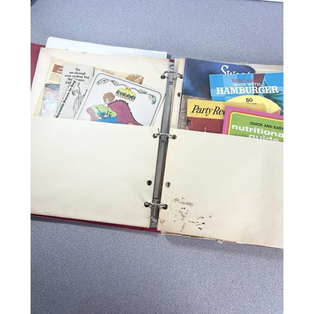 Vintage Recipe Binder 1960s Booklets Clippings Handmade Collection Ephemera
